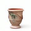Image of Terracotta pot with greenish-brown glaze on a white background