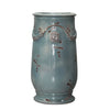 Image of Decorative ceramic vase with textured surface on a white background