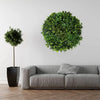 Image of Mixed Fern And Ivy Artificial Green Wall 80cm White In The Living Room