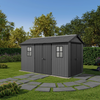 Image of Keter Newton Plus Shed 7.5x13 (2.3 x 4.1m) Double Door Full View In The Garden
