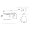 Image of Keter Newton Plus Shed 7.5x17 (2.3 x 5.4m) Single Door Dimensions