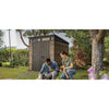 Image of Keter Signature Pent 7x7 Shed - Walnut Look (2.2 x 2.2m) Actual View In The Garden