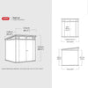 Image of Keter Signature Pent 7x7 Shed - Walnut Look (2.2 x 2.2m) Dimensions