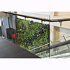 Image of Green wall inside a building with glass panels and escalators.
