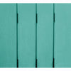 Image of Close-up of teal wooden paneling with vertical slats