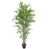 Image of Artificial Real Touch Bamboo Leaves On Natural Trunk 180cm