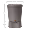 Image of Gray Lanzarote MiniTank with dimensions on a white background

