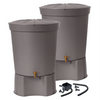 Image of Two gray Lanzarote MiniTanks with lids and additional components on a white background

