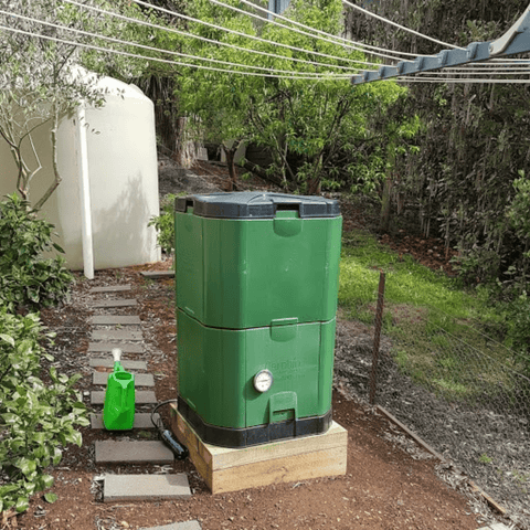 aerobin 200 litre compost bin in the garden