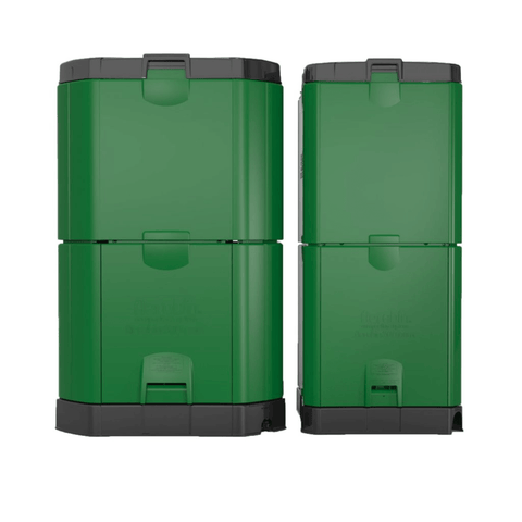 aerobin 200 litre compost bin front and side view