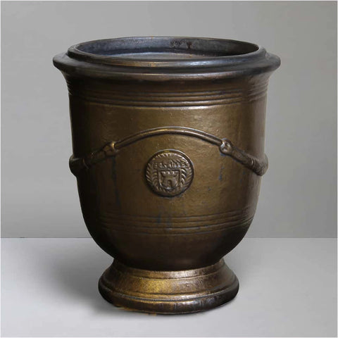 Heavy Metal French Style Glazed Urn Main Image