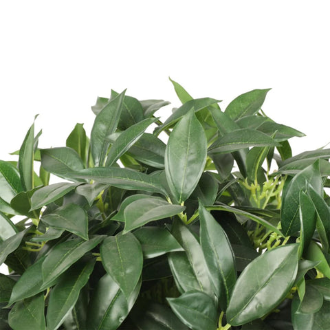 Artificial Bayleaf Ficus Topiary Tree Two Ball Potted Topiary 130cm Leaves