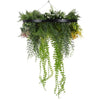 Image of Roof Hanging Disc With Artificial Plants Black Frame 60cm hanging faux pearls and wall art