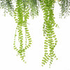 Image of Roof Hanging Disc With Artificial Plants Black Frame 60cm hanging faux pearls