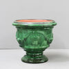 Image of Traditional Green Coupe Planter On grey Background