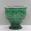 Image of Traditional Green Coupe Planter On White Background