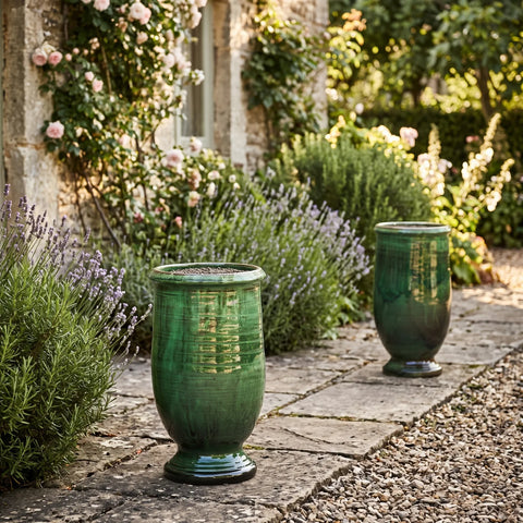 Authentic Green French Olive Jar Planter