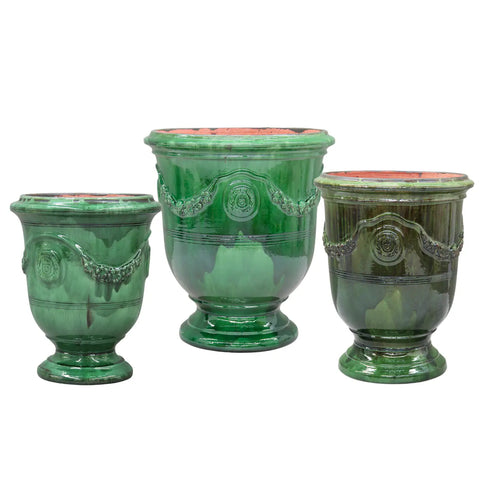 Green Traditional Anduze French Urn Planter
