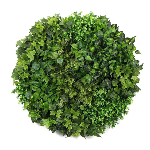 Mixed Fern And Ivy Artificial Green Wall 100cm Black Main View