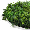 Image of Mixed Fern And Ivy Artificial Green Wall 100cm White Up Close