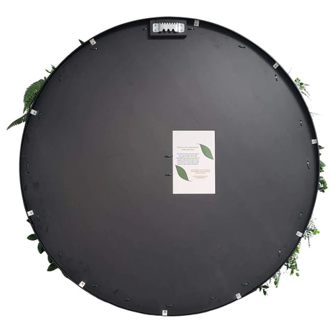 Mixed Fern And Ivy Artificial Green Wall 80cm Black Back View