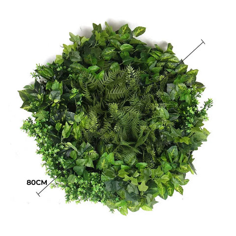 Mixed Fern And Ivy Artificial Green Wall 80cm Black Diameter