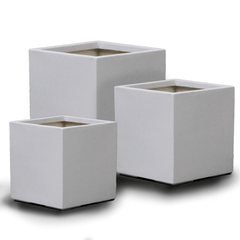 Ivory Lite Terrazzo Cube Planter