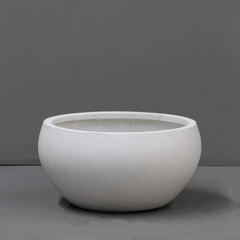 Ivory Lite Terrazzo Hibachi Bowl Planter Main View