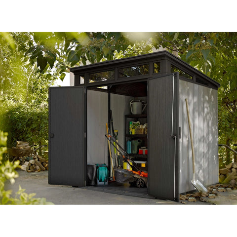 Keter Artisan 7 x 7 Garden Shed (2.1 x 2.2m) With Tools In The Garden