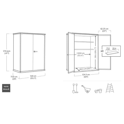 Keter Cortina Alto Shed Dimensions