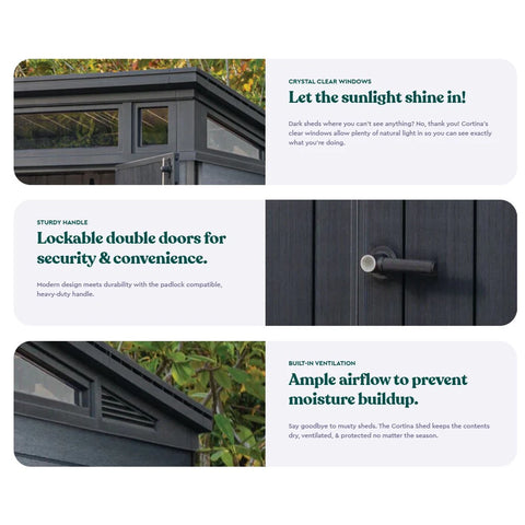 Keter Cortina Garden Shed 9 x7 Features With Examples