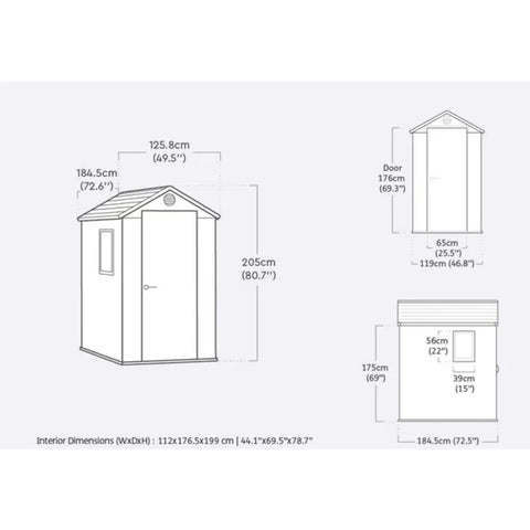 Keter Darwin 4x6 Garden Shed Dimensions