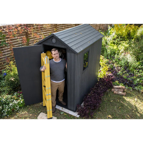 Keter Darwin 4x6 Garden Shed - Grey Top Actual View