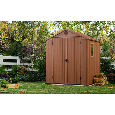 Keter Darwin 6x6 Garden Shed (1.9 x 1.8m) Brown Full View