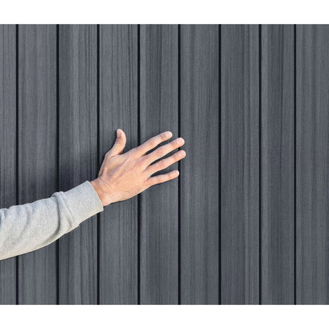 Keter Darwin 6x6 Garden Shed (1.9 x 1.8m) Grey Panel Up Close
