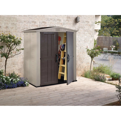 Keter Factor 6 x 3 Garden Shed in The Garden With Tools