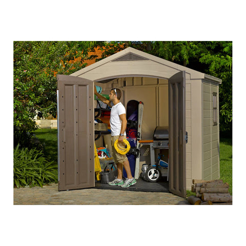 Keter Factor 8 x 6 Garden Shed Actual View With Tools