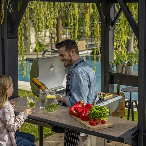 Keter Grill Gazebo - Grey Example Photo With Griller