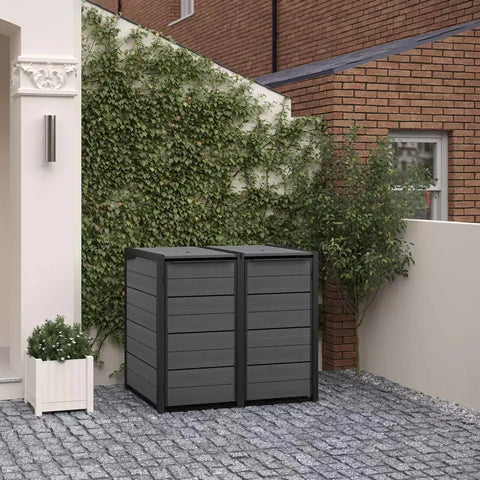 Keter Hideaway Bin Storage Shed 2 Bin Actual View