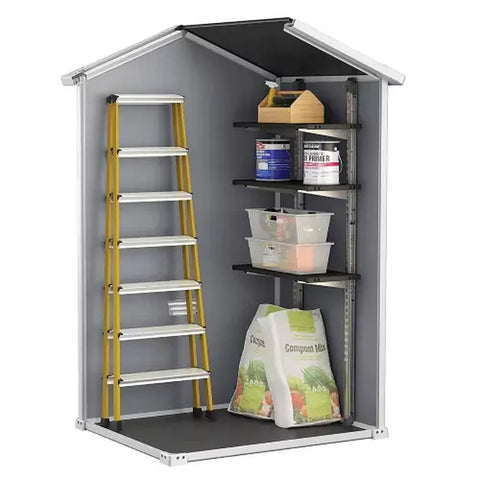 Keter Manor 4x3 Garden Shed - Grey  With Tools