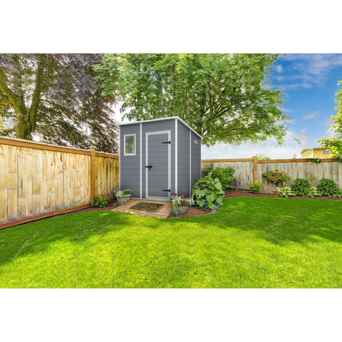 Keter Manor Pent 6x6 Garden Shed - Grey In The Garden