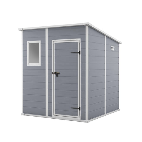 Keter Manor Pent 6x6 Garden Shed - Grey Right Side View
