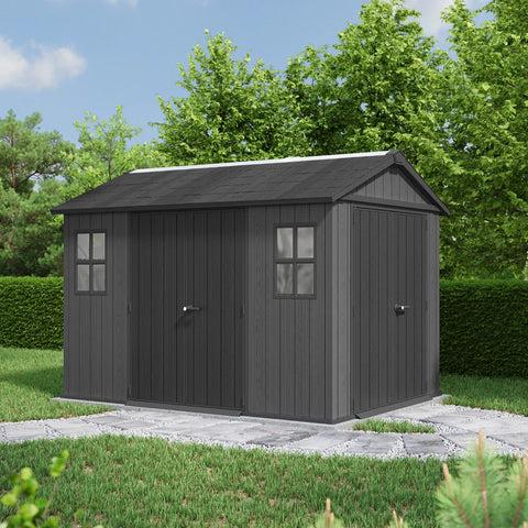 Keter Newton Plus Double Door Shed 7.5x11 (3.4m) In The Garden