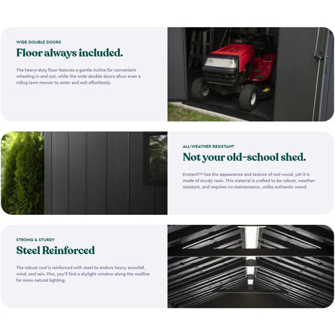 Keter Newton Plus Shed 7.5x11 (3.4m) Features With Examples