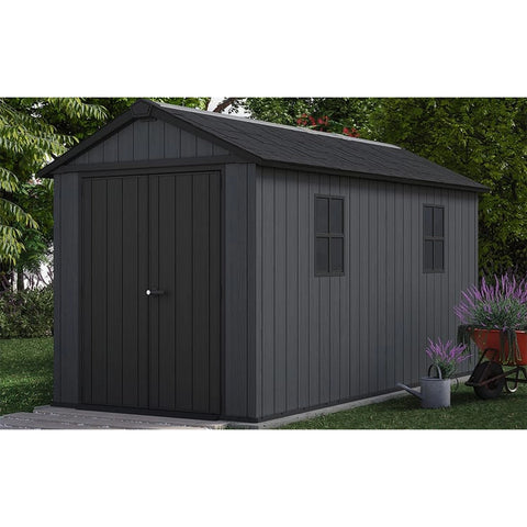 Keter Newton Plus Shed 7.5x13 (2.3 x 4.1m) In The Garden Side Entry