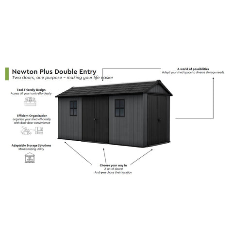 Keter Newton Plus Shed 7.5x13 (2.3 x 4.1m) Specifications