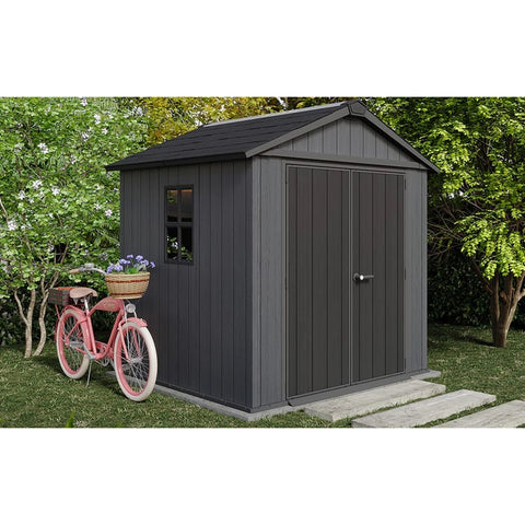 Keter Newton Plus Shed 7.5x7 (2.1m) Full View In The Garden