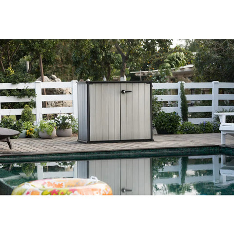 Keter Patio Store Shed 1000L By The Fence Full View