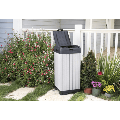 keter rockford outdoor waste bin full view