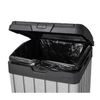 Image of keter rockford outdoor waste bin lid up close